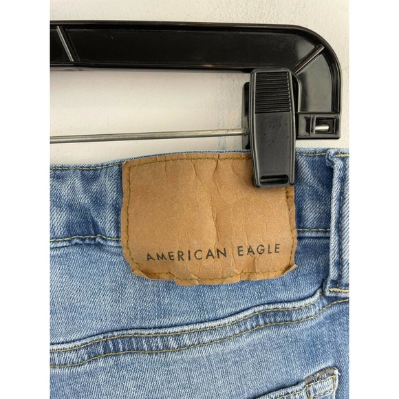 American Eagle 31x32 Skinny Jeans Raw Hem B44-02 Light Wash Mid Rise Flex - Picture 6 of 11